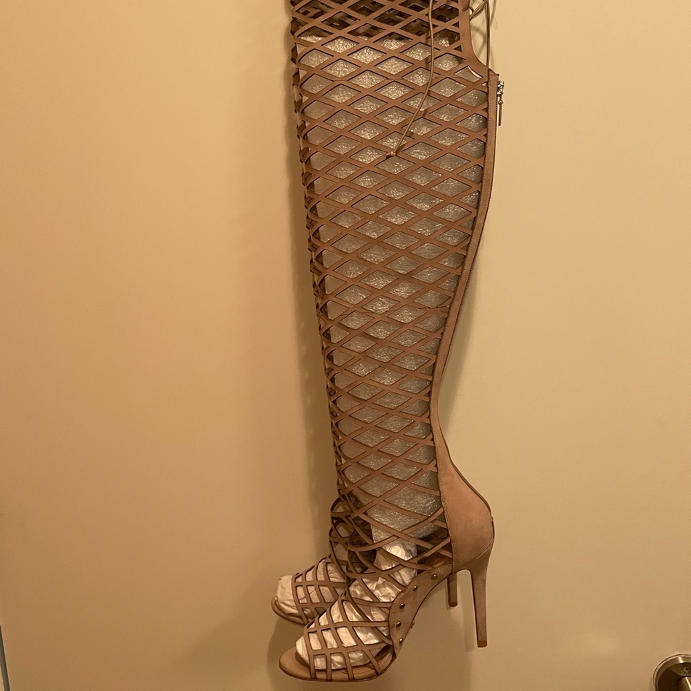 Schutz zip up cage sandals.